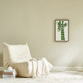 Giraffe Metal Art Moss Wall Decor Green Iron