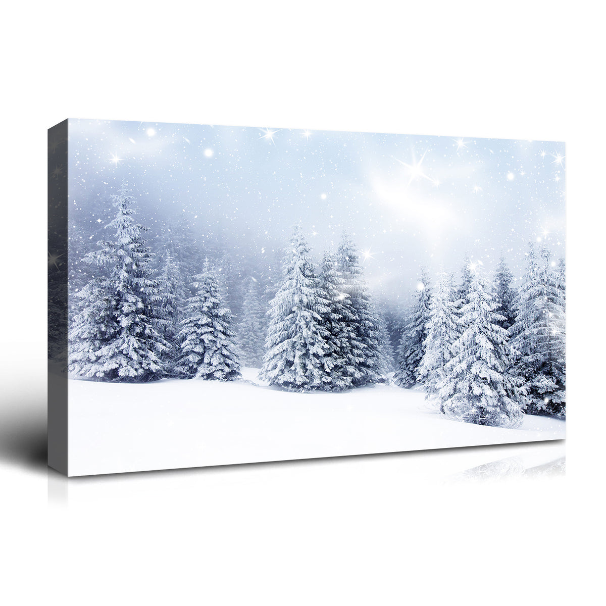 Framed Canvas Wall Art Decor Painting For Chrismas, Winter Pine Forest Chrismas Gift Painting For Chrismas Gift, Decoration For Chrismas Eve Office Living Room, Bedroom Decor Ready To Han Rectangle