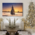 Framed Canvas Wall Art Decor Painting For Chrismas, Chrismas Tree In Dawn Chrismas Gift Painting For Chrismas Gift, Decoration For Chrismas Eve Living Room, Bedroom Decor 1812In Thickness 1.5Inch Rectangle Framed Multicolor Christmas Oversized 41In
