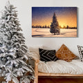 Framed Canvas Wall Art Decor Painting For Chrismas, Chrismas Tree In Dawn Chrismas Gift Painting For Chrismas Gift, Decoration For Chrismas Eve Living Room, Bedroom Decor 3624In Thickness 1.5Inch