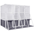Greenhouse, Wooden Lean To Greenhouses For Outdoors, Heavy Duty Walk In Green House For Outside Winter, Large Hot House For Sunroom Storage Shed, Garden, Backyard 103.9''X98.4''X77.6'' White Gray Weather Resistant Frame Garden & Outdoor Wood Glass