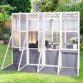 Greenhouse, Wooden Lean To Greenhouses For Outdoors, Heavy Duty Walk In Green House For Outside Winter, Large Hot House For Sunroom Storage Shed, Garden, Backyard 103.9''X98.4''X77.6'' White Gray Weather Resistant Frame Garden & Outdoor Wood Glass