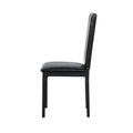 4 Piece Metal Frame Dining Seats Black Metal