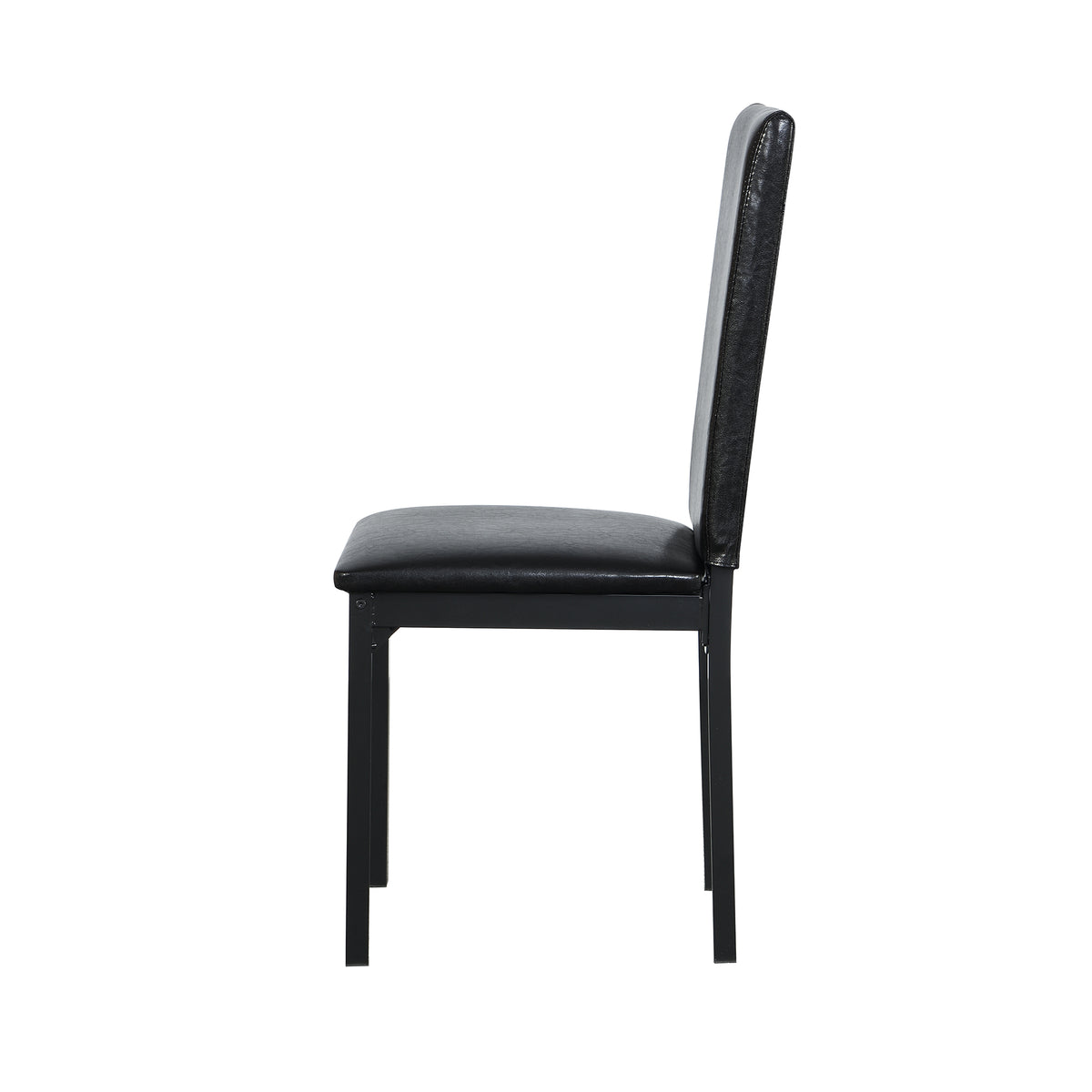 4 Piece Metal Frame Dining Seats Black Metal