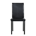 4 Piece Metal Frame Dining Seats Black Metal