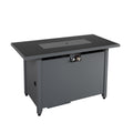 25'' H X 42'' W Steel Outdoor Fire Pit Table With Lid Black Black Modern Steel