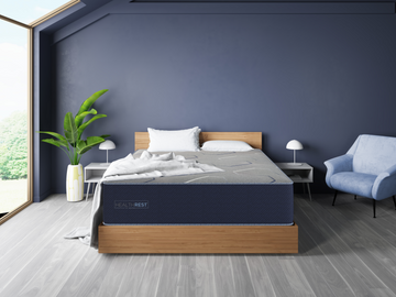 Healthrest By Restonic Polarbreeze Plush, California King Navy Blue Steel Foam