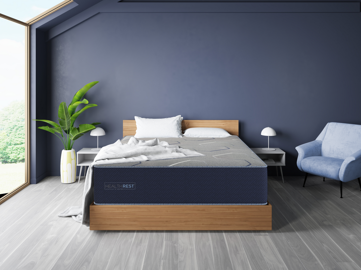 Healthrest By Restonic Polarbreeze Plush, Twin Extra Long Navy Blue Steel Foam