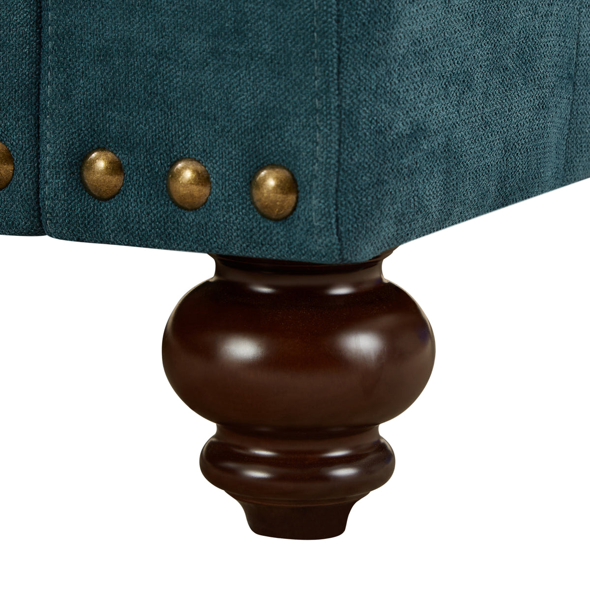 Modern Sofa For Living Room,61" Green Chenille Sofa Couch, Sectional Beautiful Seat Sofa Couch With Brown Legs, Upholstered Sofa For Apartment Bedroom Home Office Lake Green Brown Wood Primary Living Space Soft Cushion Back American Design Rolled Arms