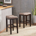 Tiffin Studded Counter Stool Mp2 Set Of 2 Grey Fabric