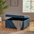 Carlsbad Storage Ottoman Navy Blue Fabric
