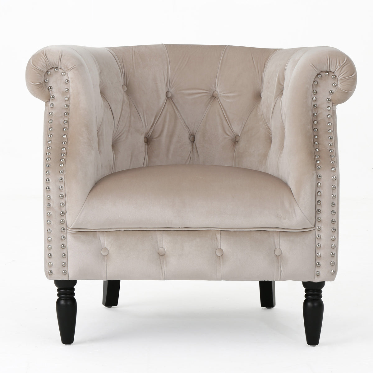 Club Chair Champagne Velvet