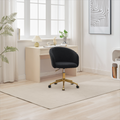 Hengming Golden Foot Office Chair, Modern Armchair, Height Adjustable, Rotary Cosmetic Chair, For Bedroom,Set Of 1 Black Wool