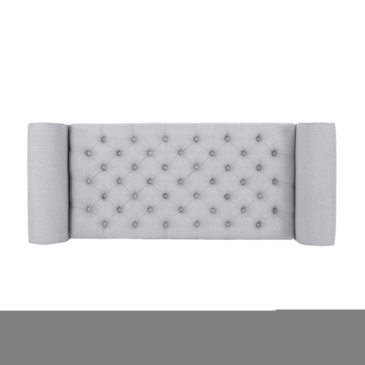 Hayes Armed Storage Bench Light Grey Fabric
