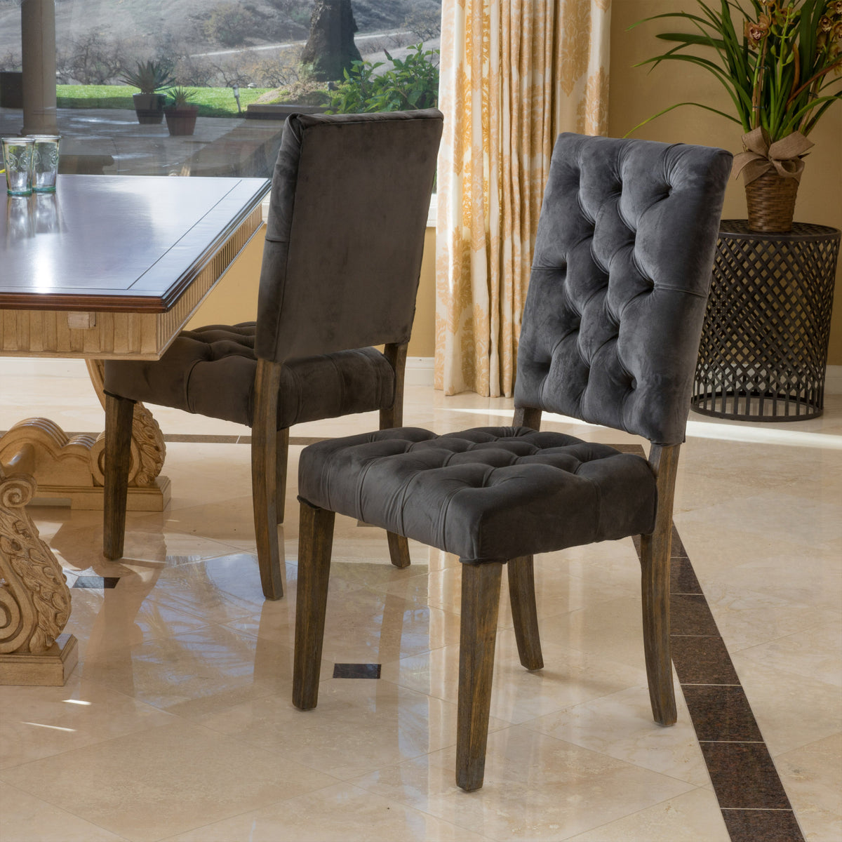 Dining Chair Charcoal Pu Leather