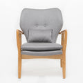 Club Chair, Wood Frame Club Chair, Grey Grey Fabric
