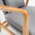 Club Chair, Wood Frame Club Chair, Grey Grey Fabric