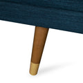 Aidan Mid Century Modern Tufted Fabric Sofa Navy Blue Fabric