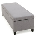 Selma Storage Ottoman V2 Light Grey Fabric