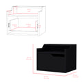 Floating Nightstand Chester, Bedroom, Black Black Particle Board Engineered Wood