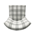 Dining Chair Grey Plaid Fabric