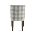 Dining Chair Grey Plaid Fabric