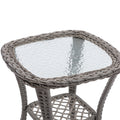 3 Pieces Outdoor Swivel Rocker Patio Chairs, 360 Degree Rocking Patio Conversation Set With Thickened Cushions And Glass Coffee Table For Backyard, Blue Blue Steel