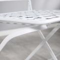 3 Piece Patio Bistro Set, Folding Outdoor Furniture With Usa Mosaic Table And Chairs, Portable Metal Frames For 4Th Of July, Balcony, Backyard, Poolside, Porch, American Flag White Metal