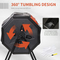Tumbling Compost Bin Outdoor 360 Dual Rotating Composter 43 Gallon, Orange Orange Steel