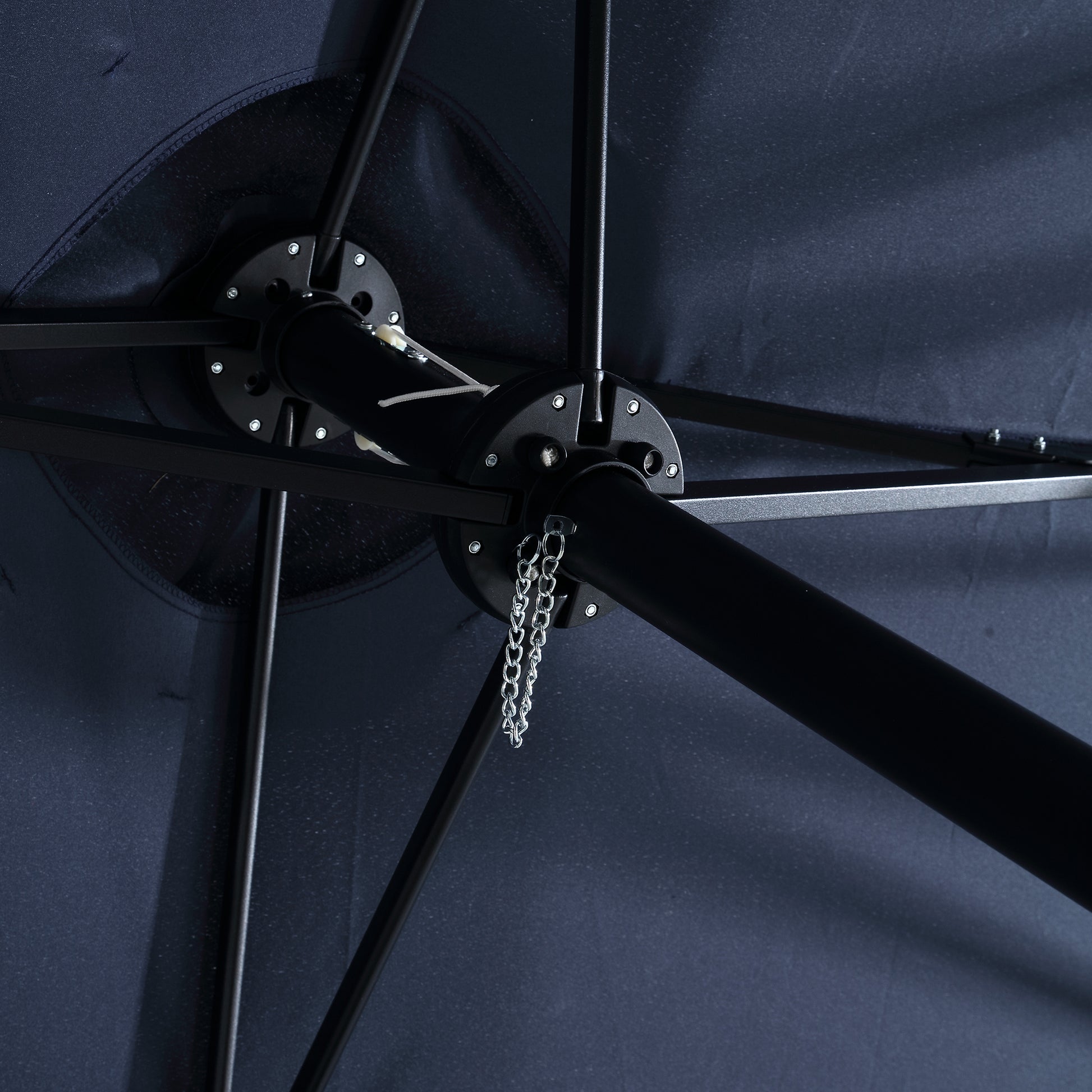 14.8 Ft Double Sided Outdoor Umbrella Rectangular Large With Crank Navy Blue No Navy Blue Garden & Outdoor Steel