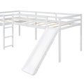 L Shaped Twin Size Loft Bed With Ladder And Slide, White White Solid Wood Mdf