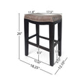 Tiffin Studded Counter Stool Mp2 Set Of 2 Grey Fabric