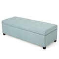 Brentwood Storage Ottoman Light Blue Fabric