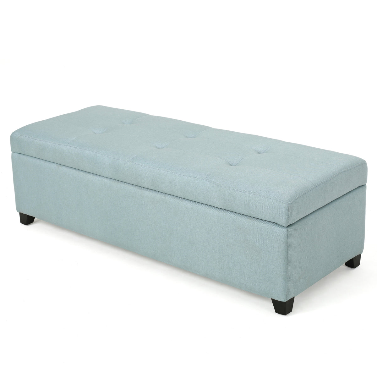 Brentwood Storage Ottoman Light Blue Fabric