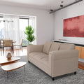 Broadway Sofa For Living Room, Modern 3 Seater Sofas Couches For Bedroom, Office, And Apartment With Solid Wood Frame Toast, Polyester Nylon Brown Wood Foam Polyester