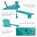 Hdpe All Weather Outdoor Adirondack Chair With Cup Holder, Fire Pit Chair For Backyard, Deck, Lawn, Garden, 330Lbs Capacity, Light Blue Blue Hdpe