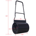 Lawn Roller, 16 Gallon Heavy Duty Tow Behind Water Sand Filled Sod Drum Roller For Garden Yard Park Black Steel