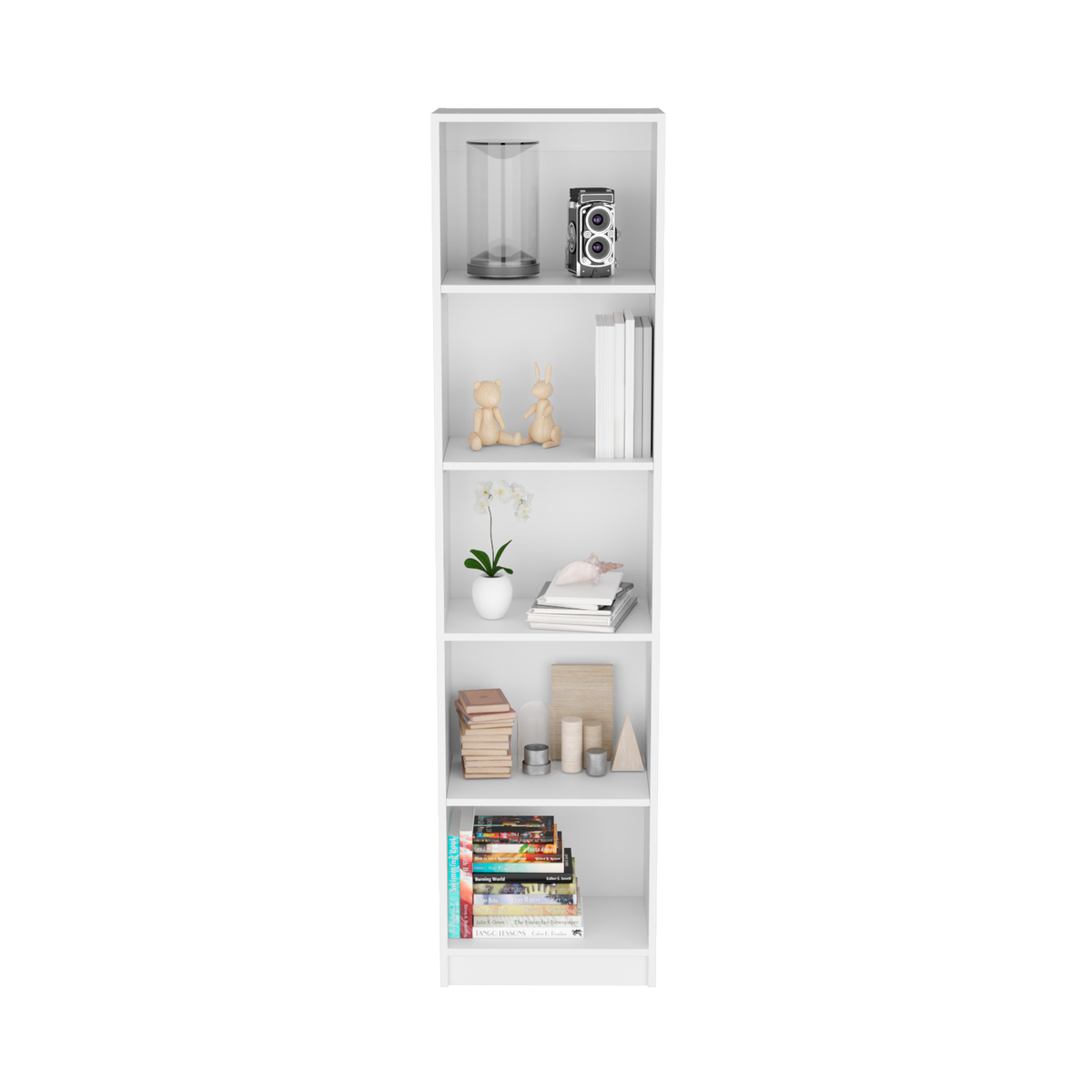 Bookcase Xs Benzoni, Office, White White Particle Board Engineered Wood
