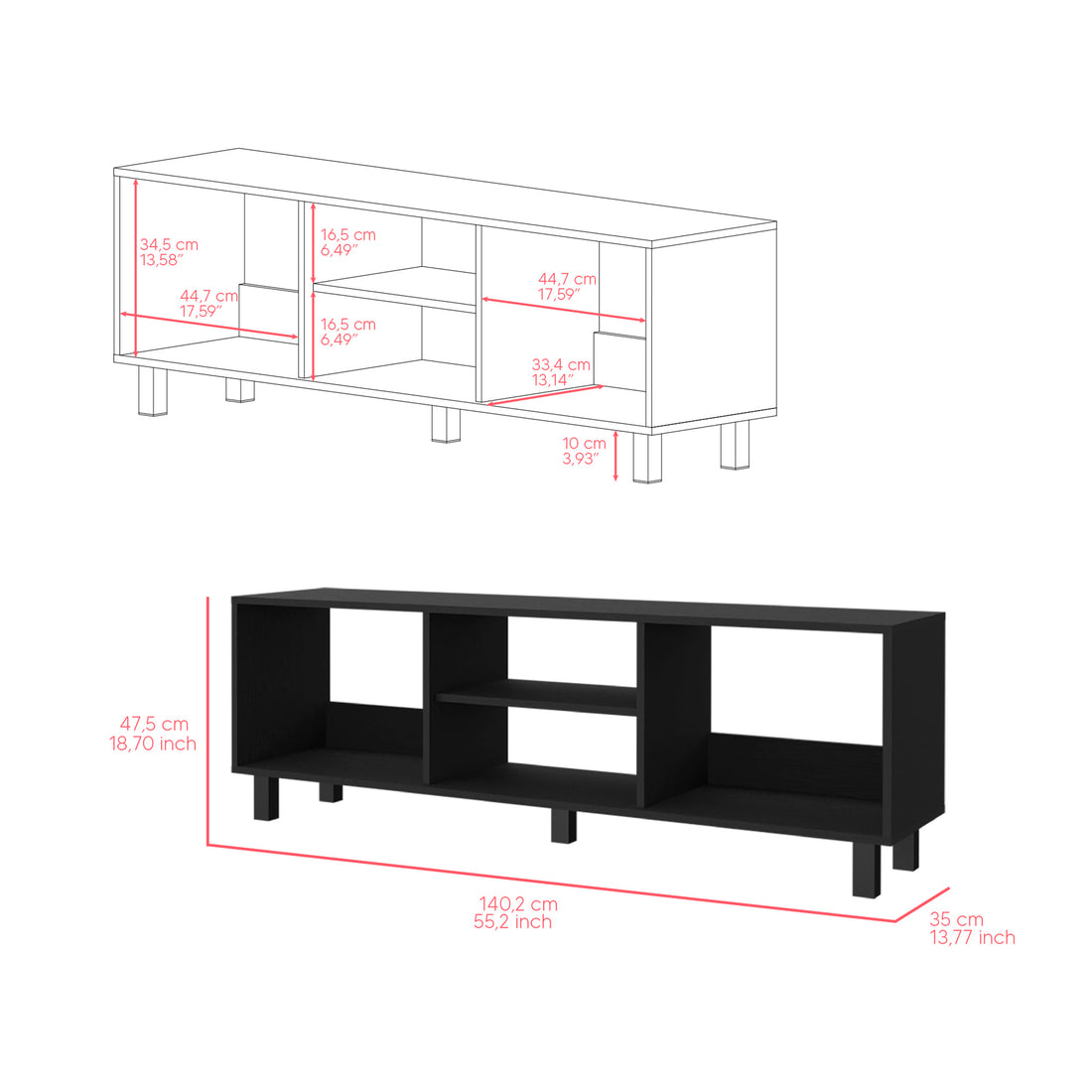 2Pc Living Room Set Millville, Living Room, Black Black Particle Board Engineered Wood
