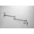 Wall Mount Folding Kitchen Pot Filler Faucet Chrome Brass