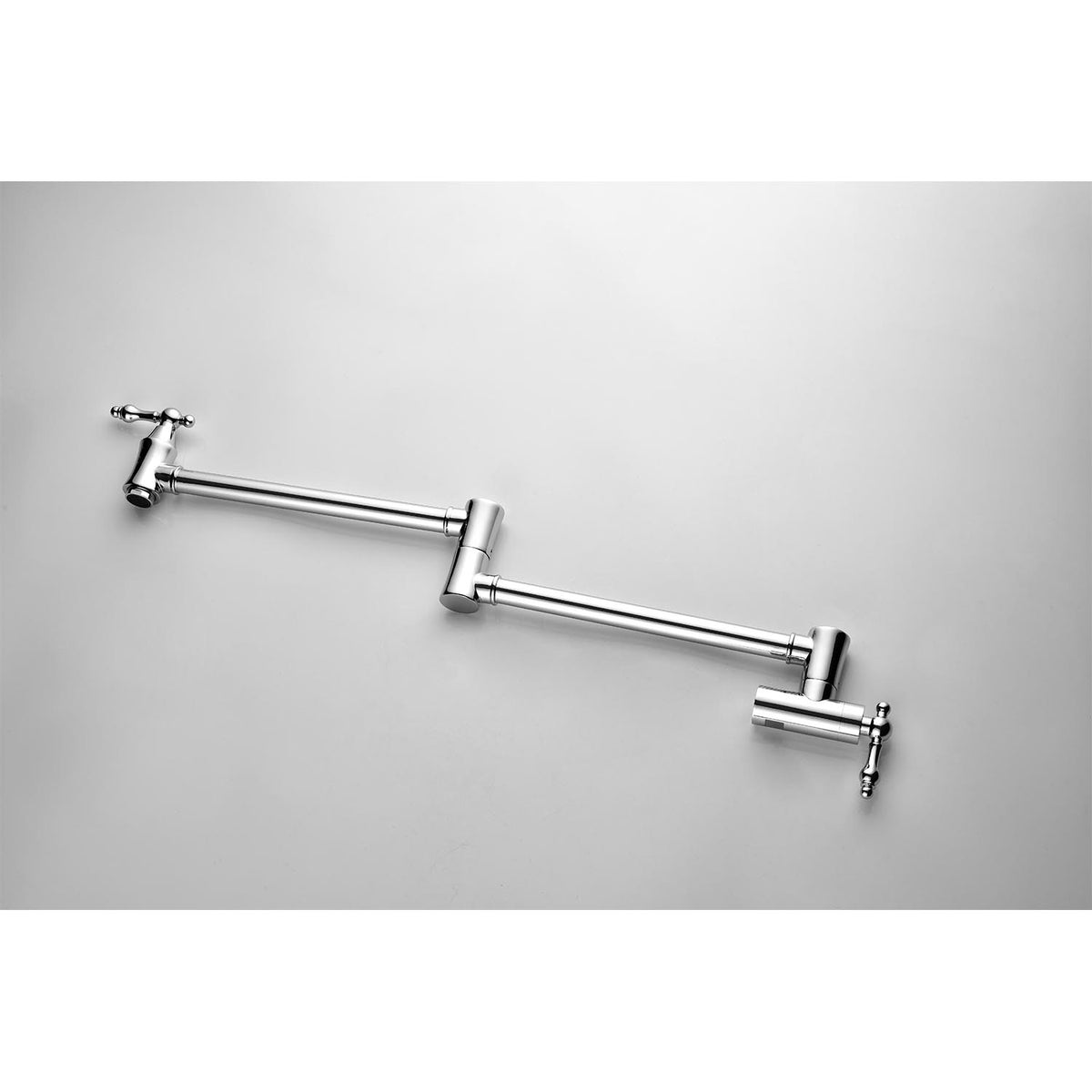 Wall Mount Folding Kitchen Pot Filler Faucet Chrome Brass