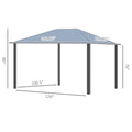 10' X 12' Hardtop Gazebo Canopy With Polycarbonate Roof, Top Vent And Aluminum Frame, Permanent Pavilion Outdoor Gazebo With Netting, For Patio, Garden, Backyard, Deck, Lawn Gray Metal