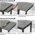 5 Pieces Functional Retractable Ceramic Table Dining Table Dining Set Including Yellow Velvet High Back Black Color Legs For Living Room,Dining Room,Kitchen Metal Gray Yellow Seats 4 Metal Dining Room Modern 4 Leg Square Dining Table With Chair Ceramic
