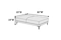 Ottoman In Black Faux Leather Antique Gray Faux Leather