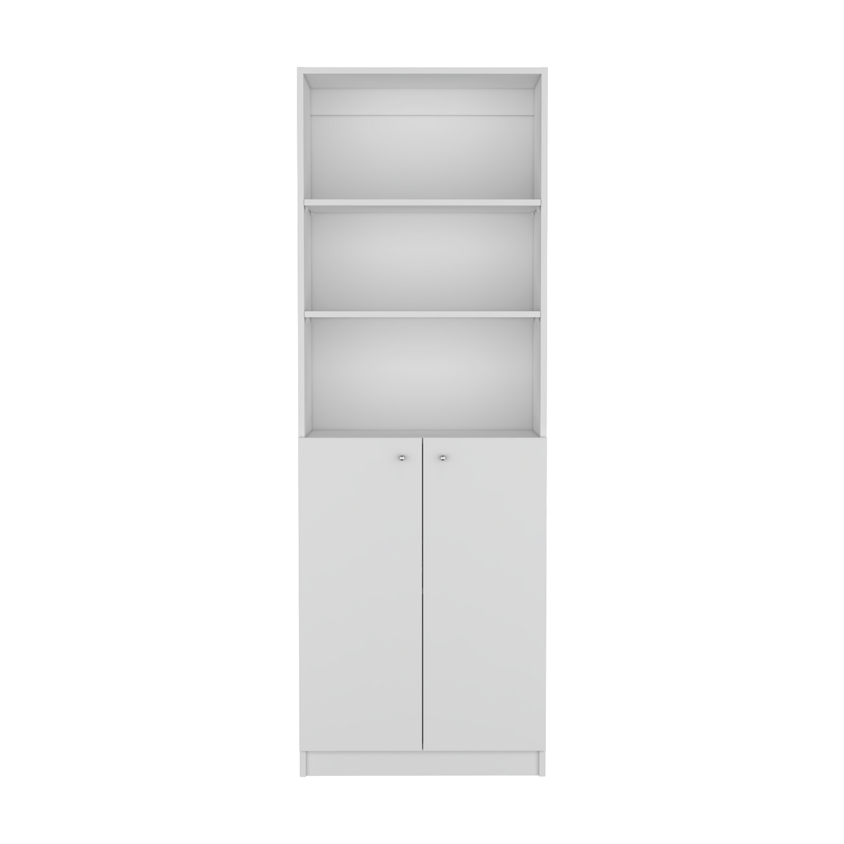 Bookcase Dual Door Benzoni, Office, White White Particle Board Engineered Wood