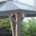 10' X 12' Hardtop Gazebo Canopy With Polycarbonate Roof, Top Vent And Aluminum Frame, Permanent Pavilion Outdoor Gazebo With Netting, For Patio, Garden, Backyard, Deck, Lawn Gray Metal
