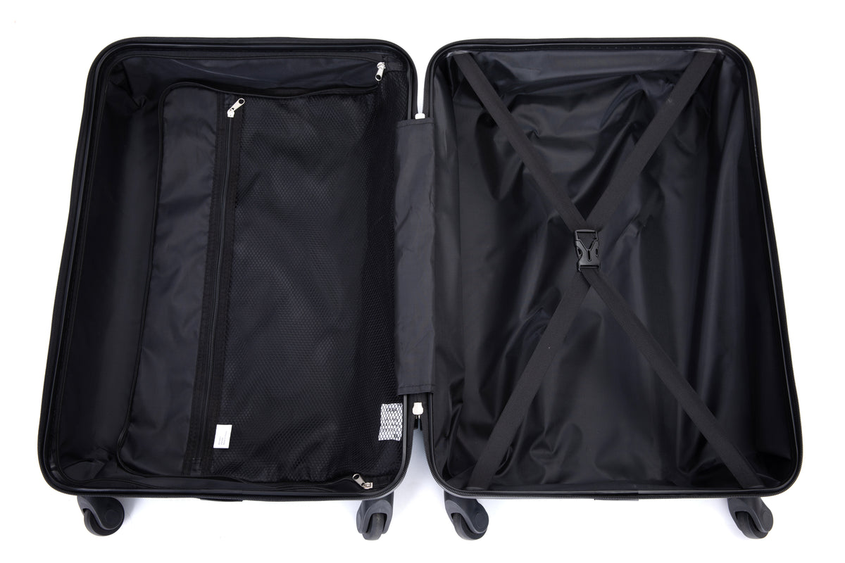 3 Piece Luggage Sets Pc Abs Lightweight Suitcase With Two Hooks, Spinner Wheels, 20 24 28 Gray Gray Abs Pc