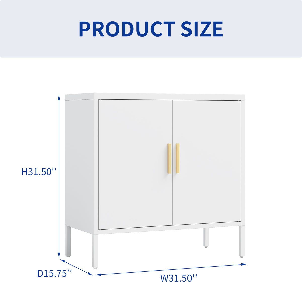 Metal Storage Cabinet With 2 Doors And 2 Adjustable Shelves, Steel Garage Storage Cabinet, Metal File Cabinet For Home Office School Gym, White White Steel