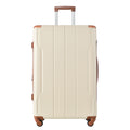Hardshell Luggage Sets 3 Pcs Spinner Suitcase With Tsa Lock Lightweight 20''24''28'' Brown White Abs