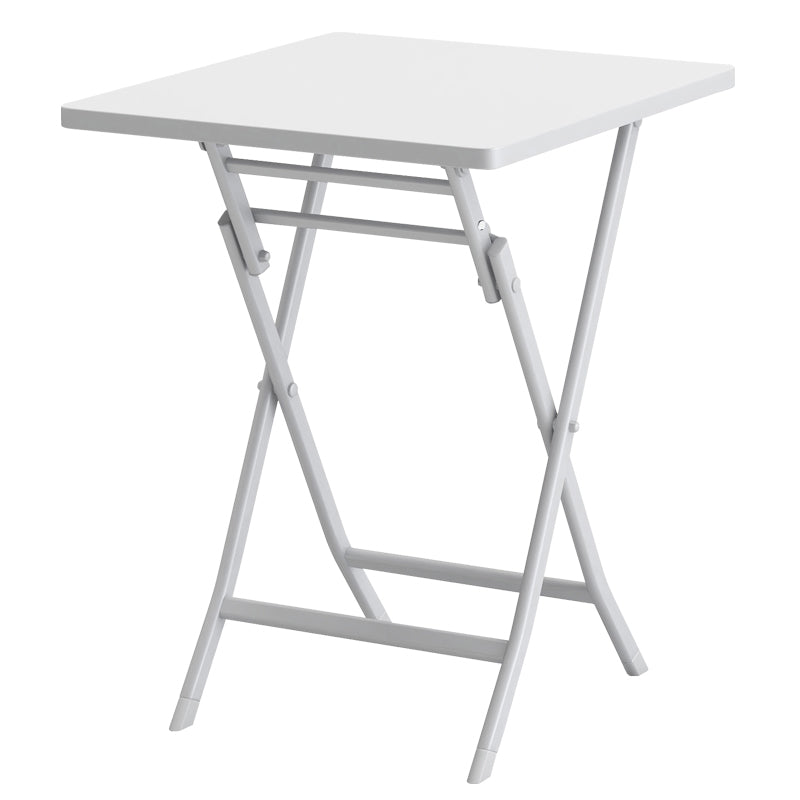 3 Piece Patio Bistro Set Of Foldable Square Table And Chairs, White No White Metal